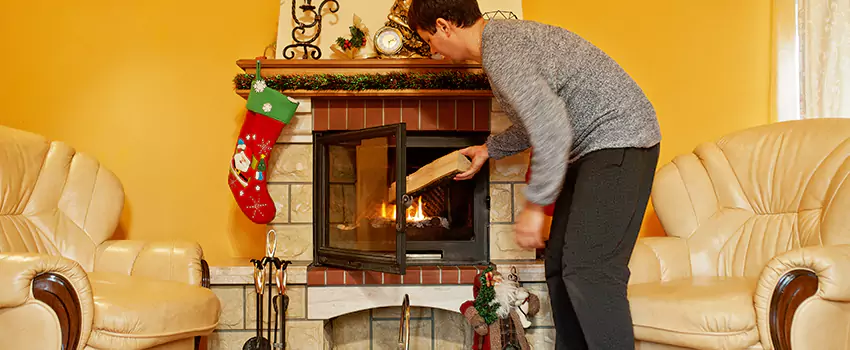 Rusted Metal Fireplace Restoration in Wilmington, North Carolina